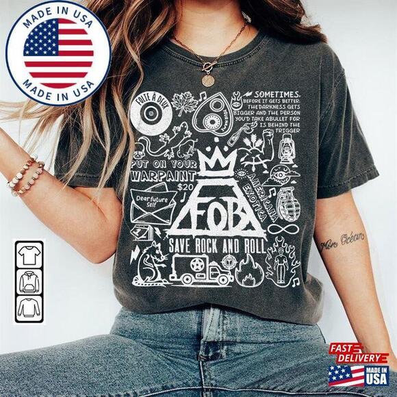 Other - Fall Out Boy Shirt Doodle Art Tattoo Tour   Lyric Merch Tee   Unisex Classic